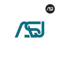 Letter ASJ Monogram Logo Design vector