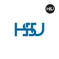 Letter HSU Monogram Logo Design vector