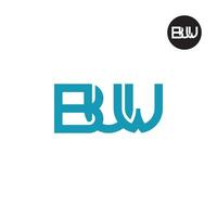 Letter BUW Monogram Logo Design vector