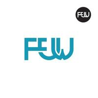letra fuw monograma logo diseño vector