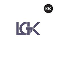 letra lgk monograma logo diseño vector