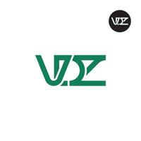 letra vdz monograma logo diseño vector