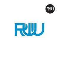 letra rwu monograma logo diseño vector