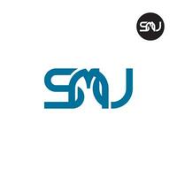 letra smu monograma logo diseño vector