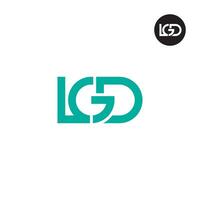 letra LGD monograma logo diseño vector