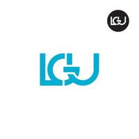 letra lgu monograma logo diseño vector