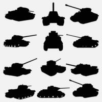 military tank silhouette vector