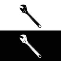 Adjustable spanner silhouette vector. Work tool icon for web, tag, label, mechanical shop, garage, repair shop, workshop. Mechanical profession symbol. Work tool for the mechanic, engineer vector