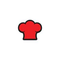 The Bold Red Chefs Hat Icon Against a Stark White Background - A Symbol of Culinary Artistry vector