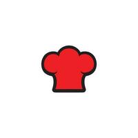 The Bold Red Chefs Hat Icon Against a Stark White Background - A Symbol of Culinary Artistry vector