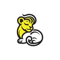 Serene Golden Lion Illustration With Bold Contrast and Artistic Flair vector