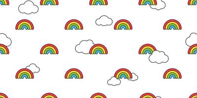 rainbow seamless pattern raining sky cloud vector scarf isolated cartoon repeat background tile wallpaper illustration design