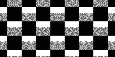 Japanese wave seamless pattern checked abstract isolated tile background repeat wallpaper illustration design vector