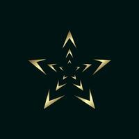 oro, lujo estrellas en oscuro antecedentes con Encendiendo efecto y brillar estrellas. lujo diseño premio ceremonia concepto. vector ilustración