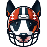 AI generated Pet, dogs wearing American football helmet png