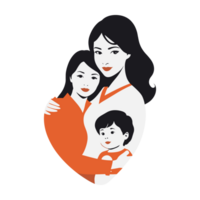 Mother love for children Mothers Day illustration png