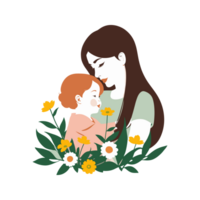 Mother love for children Mothers Day illustration png