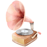 Watercolor record player png