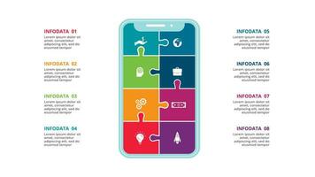 Creative concept for infographic with 8 steps, options, parts or processes. Business data visualization. vector