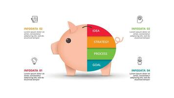 creativo concepto para infografía con 4 4 pasos, opciones, partes o procesos. negocio datos visualización. vector