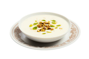 AI generated Phirni on Plate with Transparent Background. AI png