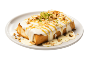 AI generated Shahi Tukda on Plate Transparent Background. AI png