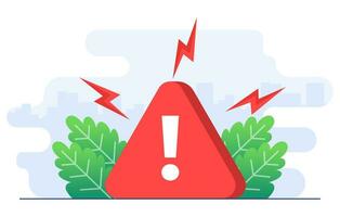 Caution sign and symbol, Danger, and warning signs flat illustration vector template, Attention, System error, Website temporary not available, Website down