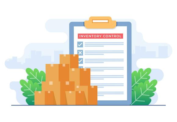 Product inventory management concept flat vector illustration concept, Warehouse management, Managing incoming and outgoing goods