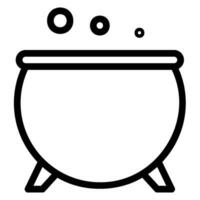 cauldron line icon vector