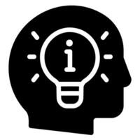 thinking glyph icon vector