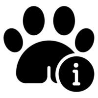 paw print glyph icon vector