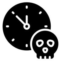 clock glyph icon vector