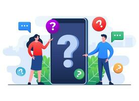 People having questions, Frequently asked questions concept flat illustration vector template, FAQ concept for landing page, mobile app, web banner, infographics