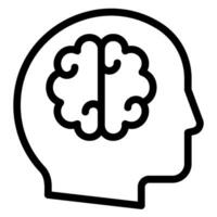 brain line icon vector