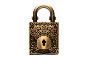 AI generated Antique Lock with Transparent Background. AI png