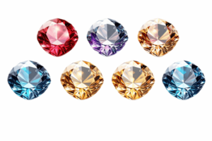 ai generado diamante piedra preciosa conjunto con transparente antecedentes. ai png