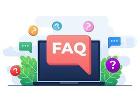 Frequently asked questions concept flat illustration vector template, Questions of answers, FAQ, QA