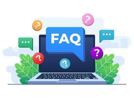 Frequently asked questions concept flat illustration vector template, Questions of answers, FAQ, QA