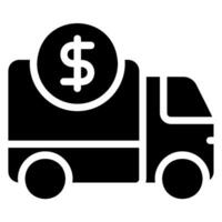 money transport glyph icon vector