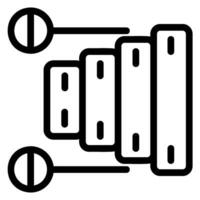 xylophone line icon vector