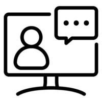 online interview line icon vector
