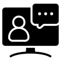 online interview glyph icon vector