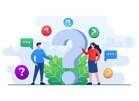 People asking questions, Frequently asked questions concept flat illustration vector template, FAQ concept for landing page, mobile app, web banner, infographics