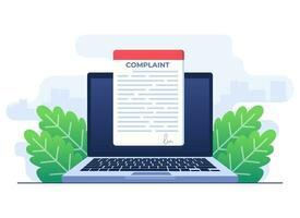 Online complaint concept flat illustration vector template, Claim petition, Dislike, Bad user experience, Bad review, Negative feedback, Measures to solve problems