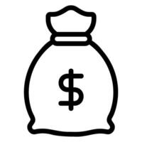 money bag line icon vector