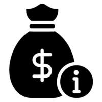 money bag glyph icon vector