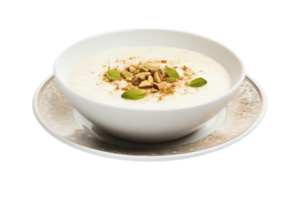 ai généré phirni sur assiette avec transparent Contexte. ai png