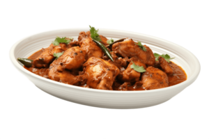 ai gerado frango Chettinad com transparente fundo. ai png