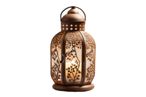 AI generated Rustic Lantern with Intricate Patterns on Transparent Background. AI png