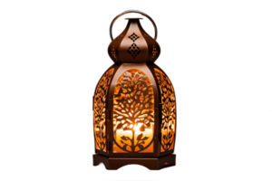 AI generated Rustic Lantern with Intricate Patterns on Transparent Background. AI png